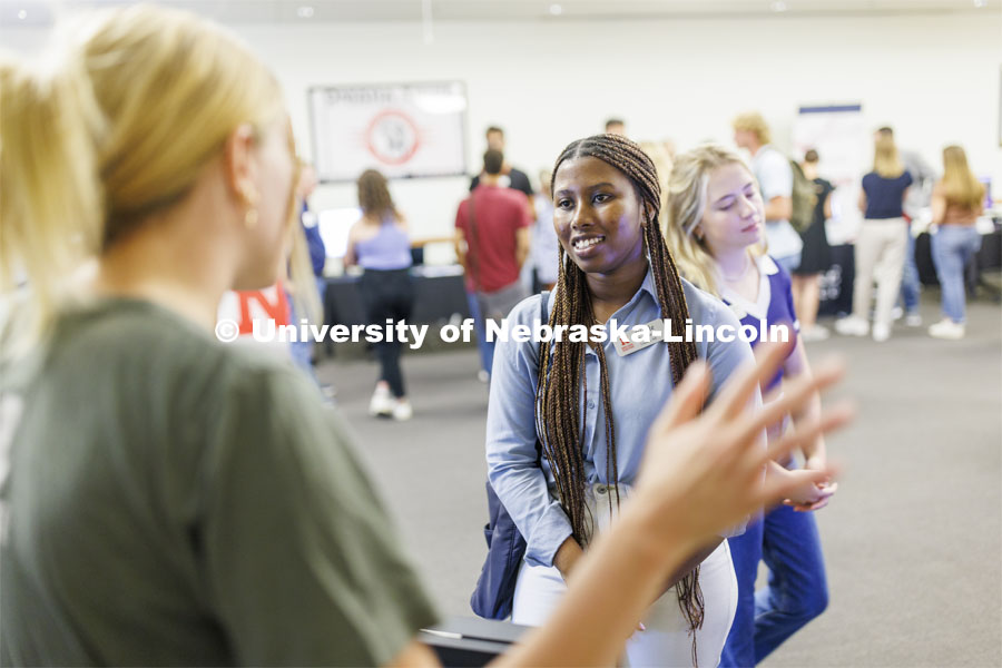 Raikes School Design Studio held a job fair in the Gaughan Center so students could interview with team leaders and sign up for teams for the upcoming year. August 25, 2022. Photo by Craig Chandler / University Communication.