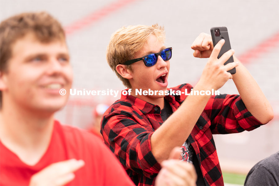 Nebraska vs Northwestern football watch party in Memorial Stadium. August 27, 2022. Photo by Jordan Opp for University Communication.