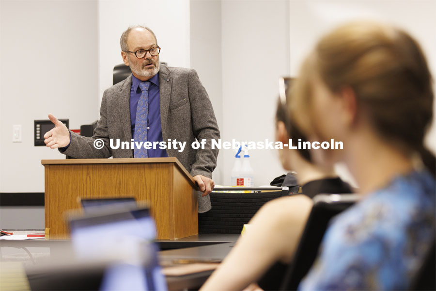 James Le Sueur teaches his HIST 326 course. History classes for department and NU Foundation. August 30, 2022. Photo by Craig Chandler / University Communication.