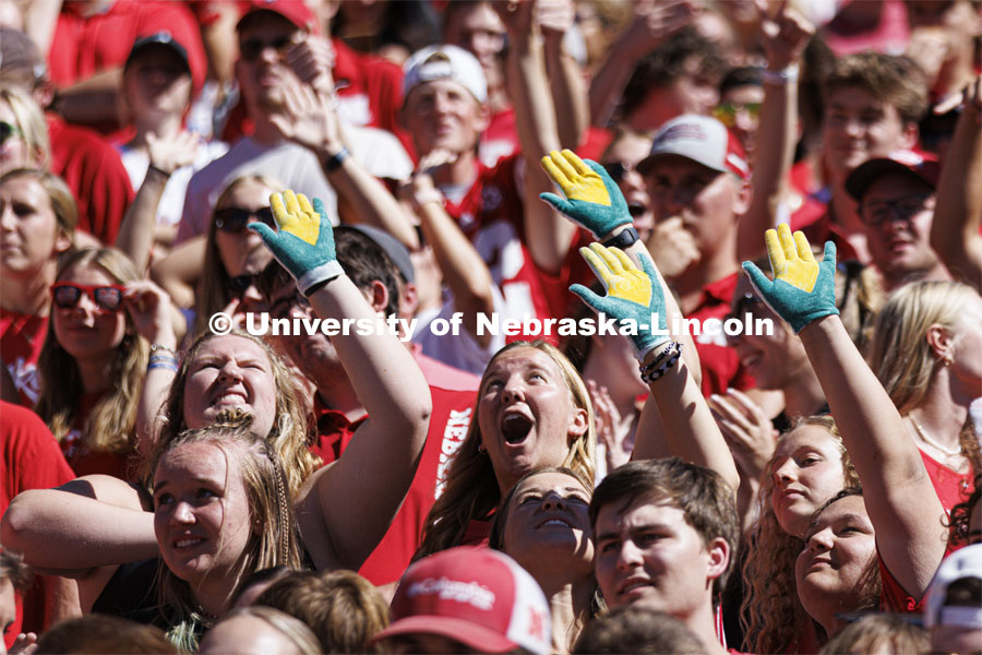 Corn Gloves. NU vs. North Dakota. September 3, 2022. Photo by Craig Chandler / University Communication.