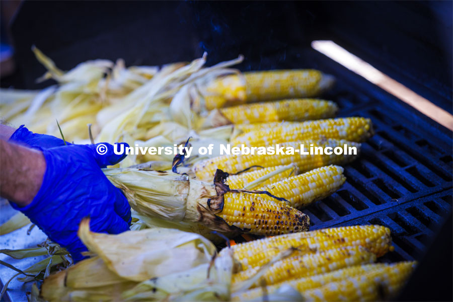 Thousands of ears of corn were roasted for Cornstalk. Homecoming Parade and Cornstalk. September 30, 2022. Photo by Craig Chandler / University Communication.