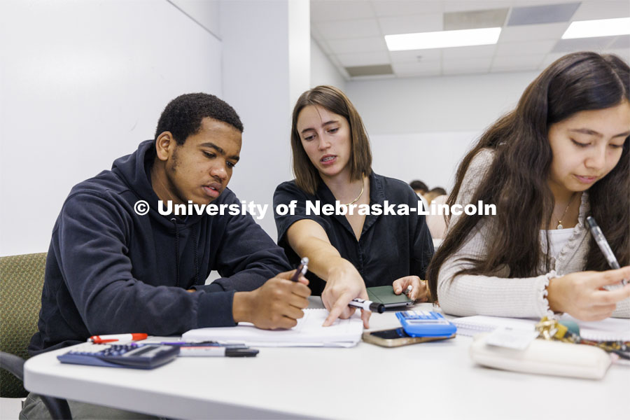 Isabel Safarik teaches asection of Math 106, Calculus 1. October 6, 2022. Photo by Craig Chandler / University Communication. 