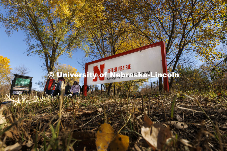 Academic counselors leave after a tour of Reller Prairie in southwest Lancaster County. October 17, 2022. Photo by Craig Chandler / University Communication.