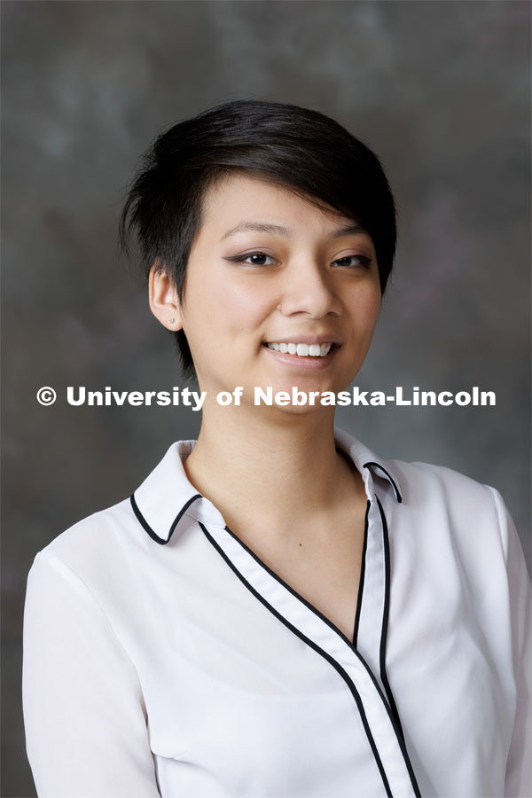 Studio portrait of Rin Nguyen, Graduate Assistant – TRiO Upward Bound at UNL. November 3, 2022. Photo by Craig Chandler / University Communication.