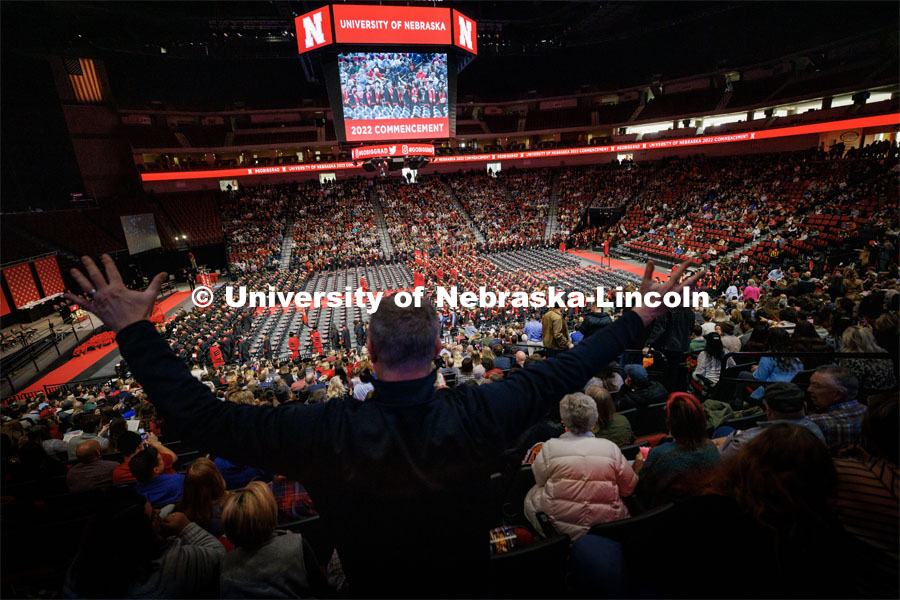 Winter Undergraduate Commencement in Pinnacle Bank Arena. December 17, 2022. Photo by Craig Chandler / University Communication.