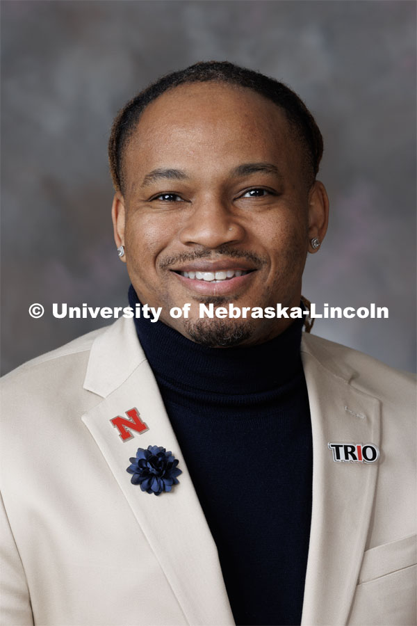 Cameron Woodard, Director of TRIO Programs for Upward Bound, Upward Bound Math-Science, Student Support Services (SSS) and Educational Talent Search Programs here at UNL. March 23, 2023. Photo by Craig Chandler / University Communication.