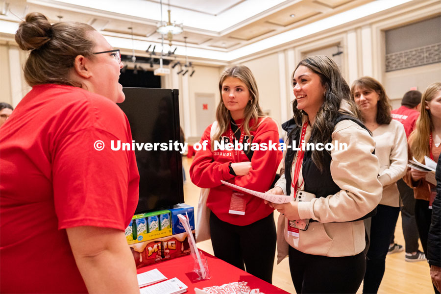 New students get information about various programs during Admitted Student Day on inside the Nebraska Union Saturday, March 25, 2023. Photo by Jordan Opp for University Communication.