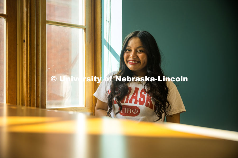 Isela Tercero, agricultural education and applied science double major, is from Broken Bow, Nebraska. September 27, 2023. Photo by Kristen Labadie / University Communication.