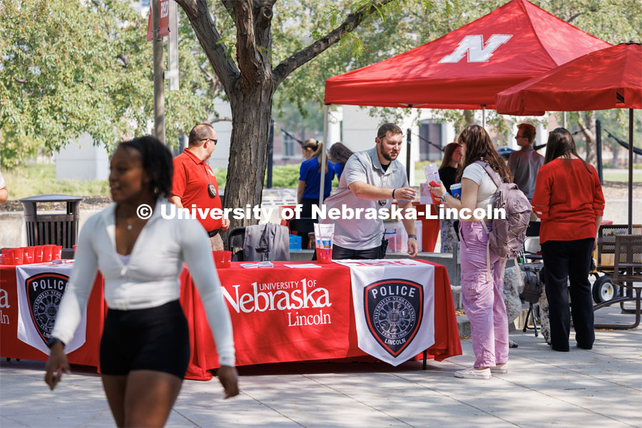 Campus Safety Fair in front of Nebraska Union. September 7, 2023. Photo by Craig Chandler / University Communication.
