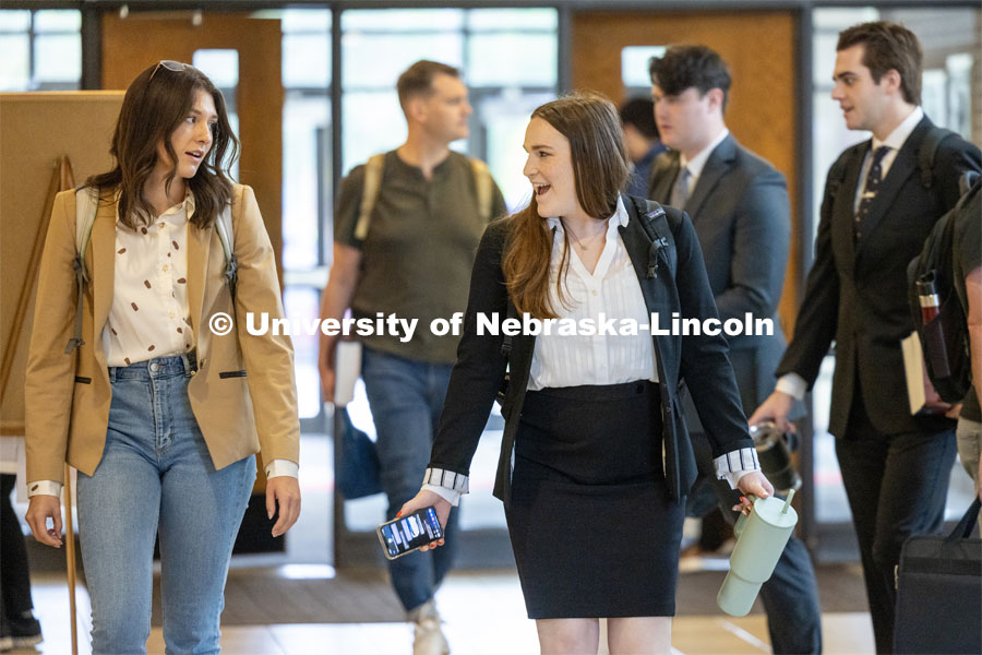 Law students walking to classes. College of Law photo shoot. September 14, 2023. Photo by Craig Chandler / University Communication