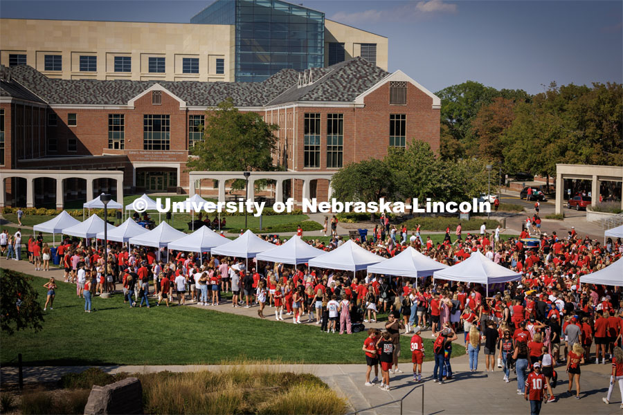 Student Tailgate in the greenspace north of the Nebraska Union. Northern Illinois football in Memorial Stadium. September 16, 2023. Photo by Craig Chandler / University Communication.