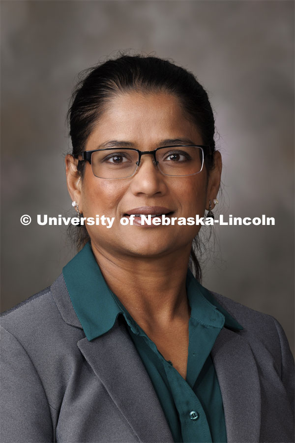 Studio portrait of Bonita Sharif, Associate Professor, School of Computing. October 19, 2023. Photo by Craig Chandler / University Communication.