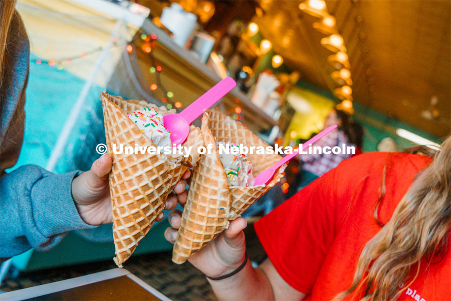 Ivanna Cone ice cream cones. About Lincoln at Ivanna Cone in the Haymarket. October 20, 2023. Photo by Matthew Strasburger / University Communication.