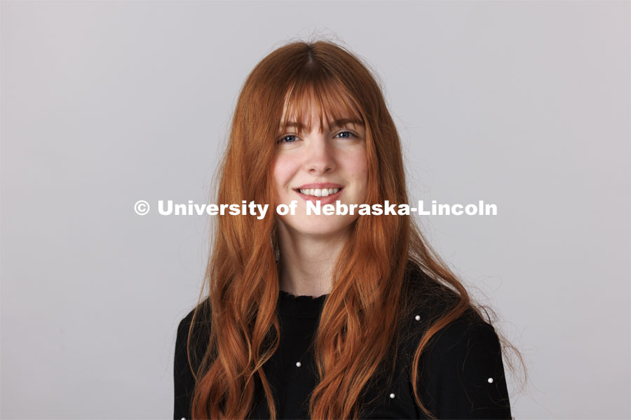 Studio portrait of Avery Eileen, New Student Enrollment Orientation Leaders. December 11, 2023. Photo by Craig Chandler / University Communication and Marketing.