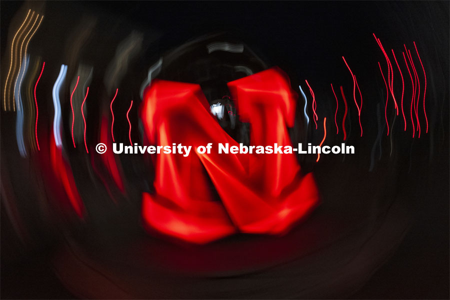 Glow Big Red.  February 14, 2024. Photo by Craig Chandler / University Communication and Marketing