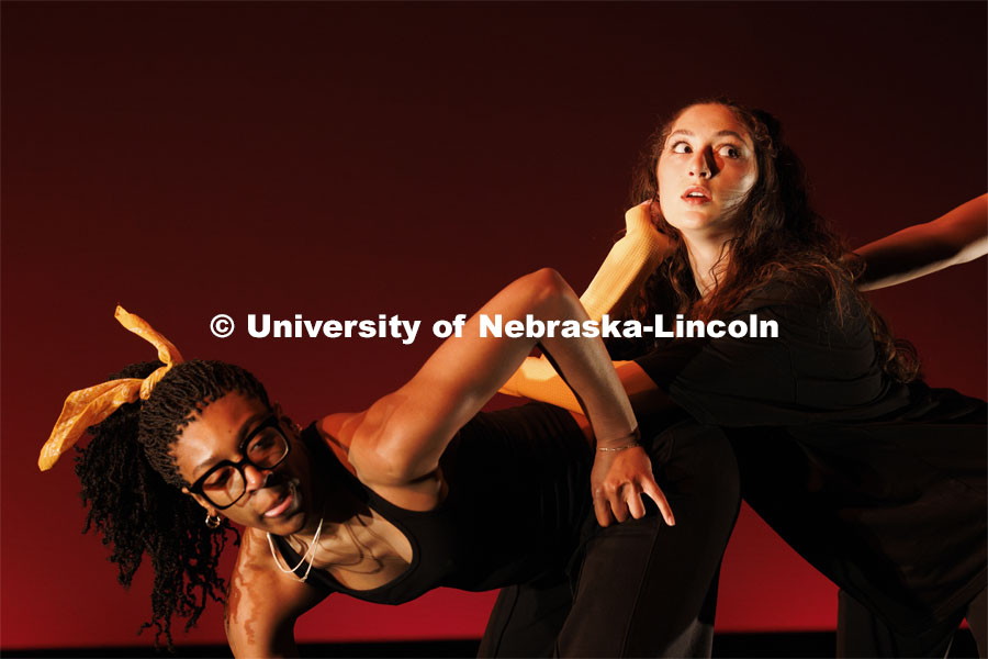 Rehearsal for Evenings of Dance in the Johnny Carson Theater. Event will be held April 11-13. April 9, 2024. Photo by Craig Chandler / University Communication and Marketing.