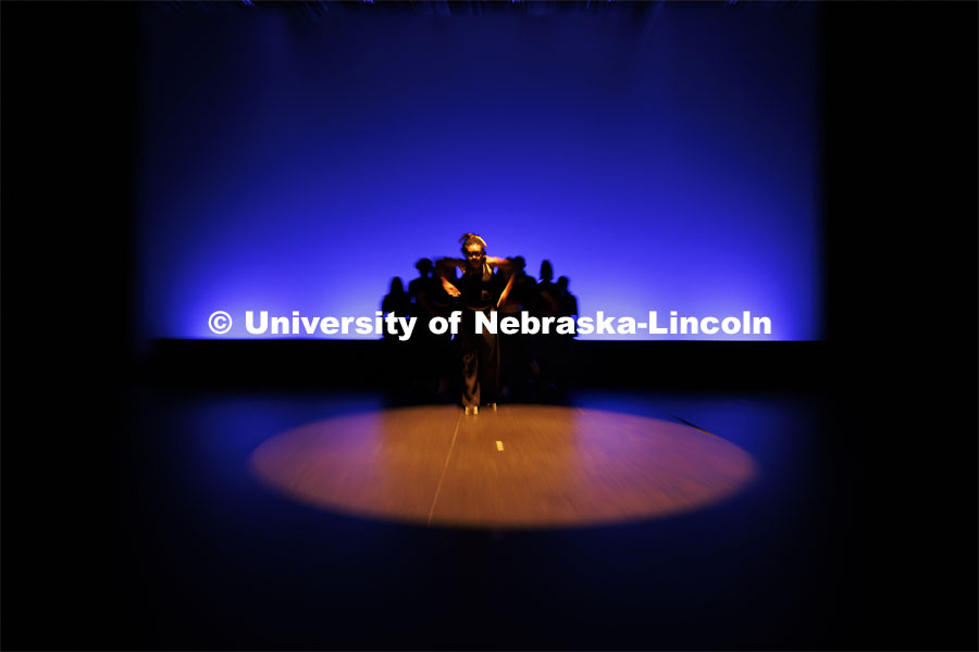 Rehearsal for Evenings of Dance in the Johnny Carson Theater. Event will be held April 11-13. April 9, 2024. Photo by Craig Chandler / University Communication and Marketing.