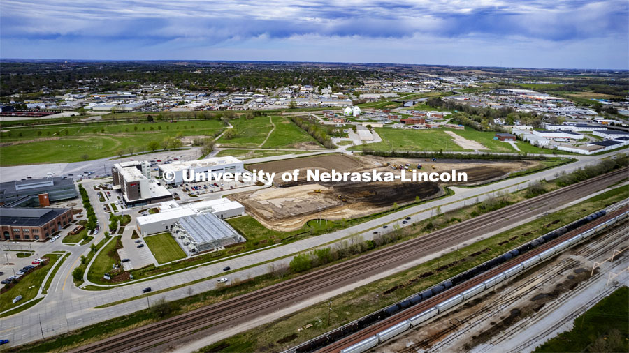 Dirt work for the new USDA expansion on Nebraska Innovation Campus. April 17, 2024. Photo by Craig Chandler / University Communication and Marketing.