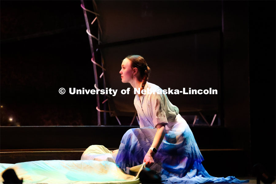 Alura Long in the ensemble for UNL’s production of “Big Fish”. April 22, 2024. Photo by Taryn Hamill for University Communication and Marketing.