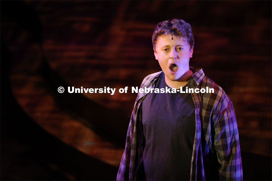 Jacob Vanderford in UNL’s production of “Big Fish”. April 23, 2024. Photo by Taryn Hamill for University Communication and Marketing.
