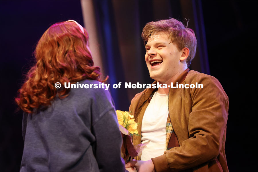 Jacquelyn vonAschwege, and Nate Petsche perform in UNL’s production of “Big Fish”. April 23, 2024. Photo by Taryn Hamill for University Communication and Marketing.