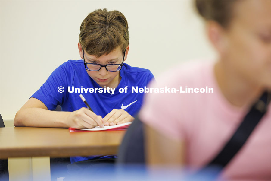 Students in the I/We Love to Write Workshop for kids. Nebraska Writing Project, an initiative of the English Department that serves local schools and communities. June 19, 2024. Photo by Craig Chandler / University Communication and Marketing.