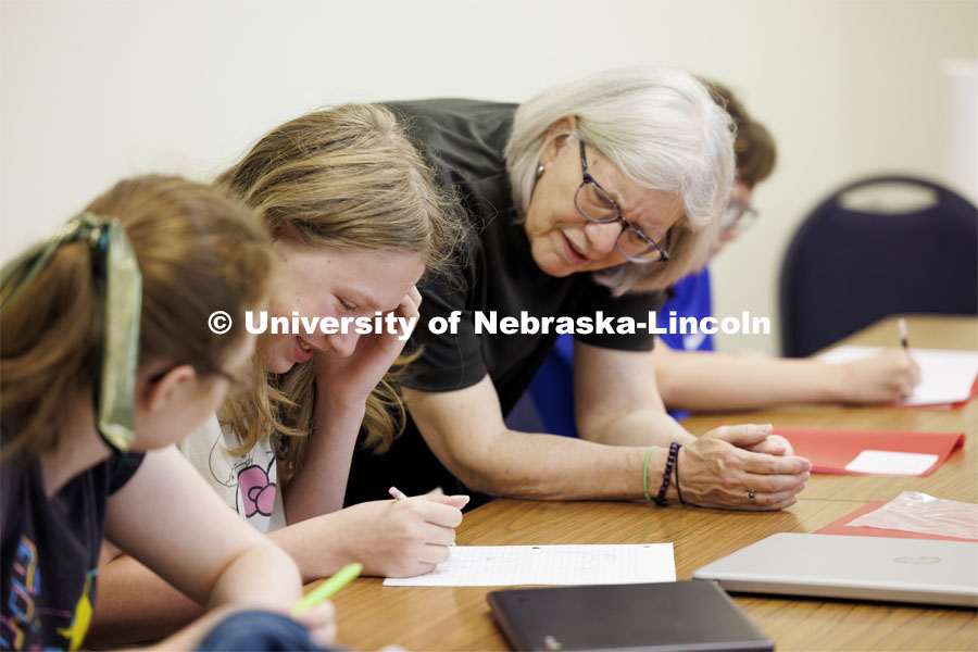 Students in the I/We Love to Write Workshop for kids. Nebraska Writing Project, an initiative of the English Department that serves local schools and communities. June 19, 2024. Photo by Craig Chandler / University Communication and Marketing.