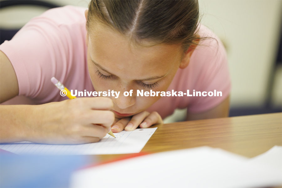 Students in the I/We Love to Write Workshop for kids. Nebraska Writing Project, an initiative of the English Department that serves local schools and communities. June 19, 2024. Photo by Craig Chandler / University Communication and Marketing.