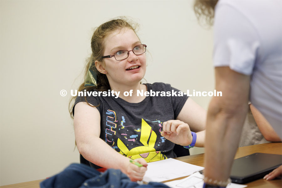 Students in the I/We Love to Write Workshop for kids. Nebraska Writing Project, an initiative of the English Department that serves local schools and communities. June 19, 2024. Photo by Craig Chandler / University Communication and Marketing.