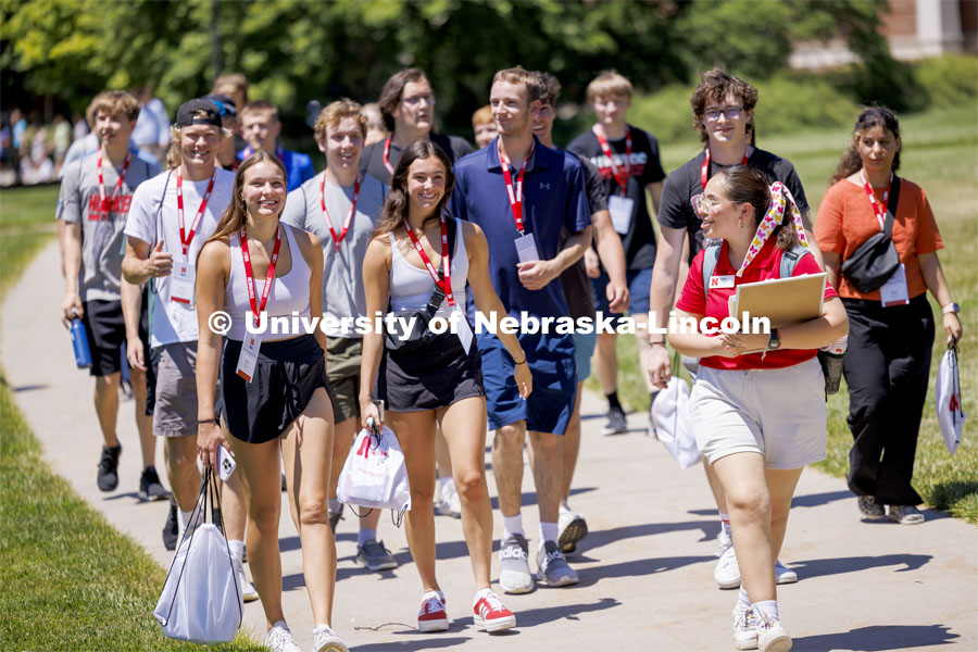 NSE groups tour campus. New Student Enrollment. June 26, 2024. Photo by Craig Chandler / University Communication and Marketing.