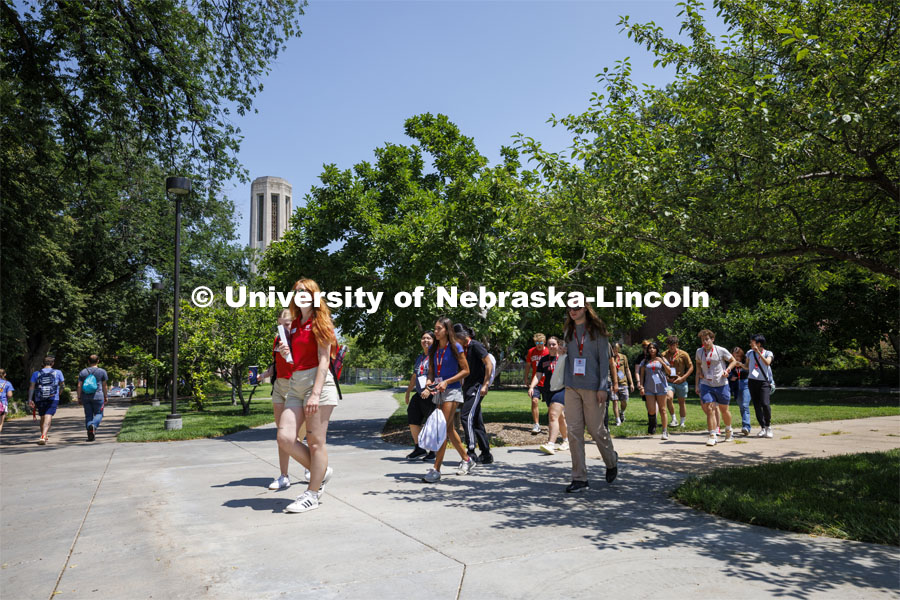 NSE campus tours. Final day of 2024 New Student Enrollment. July 11, 2024. Photo by Craig Chandler / University Communication and Marketing.