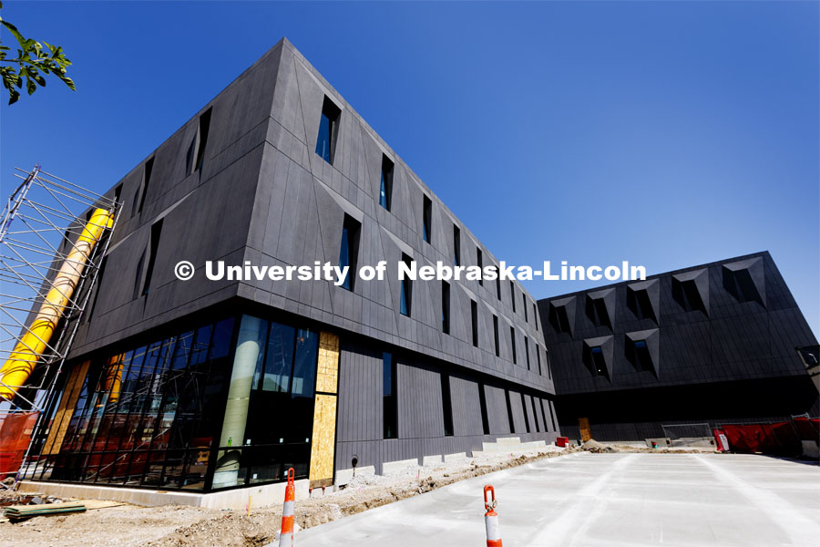 Construction on the new Hixson-Lied College of Fine and Performing Arts music building. July 18, 2024. Photo by Craig Chandler / University Communication and Marketing.