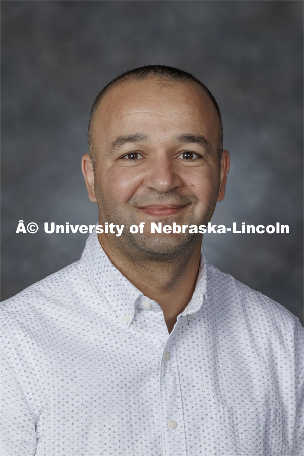 Studio portrait of Makki Khorchani, Research Assistant Professor, School of Natural Resources. August 21, 2024. Photo by Craig Chandler / University Communication and Marketing.