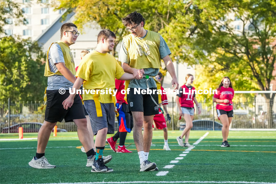 Intramural football on Mabel Lee Fields. October 2, 2024. Photo by Vienna Oldenhof for University Communication and Marketing.