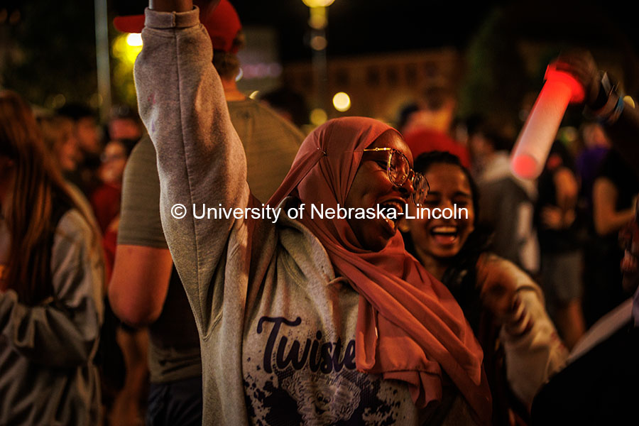 Students having fun at the Battle of the Bands competition for the 2024 Homecoming celebration. October 4, 2024. Photo by Kristen Labadie / University Communication.