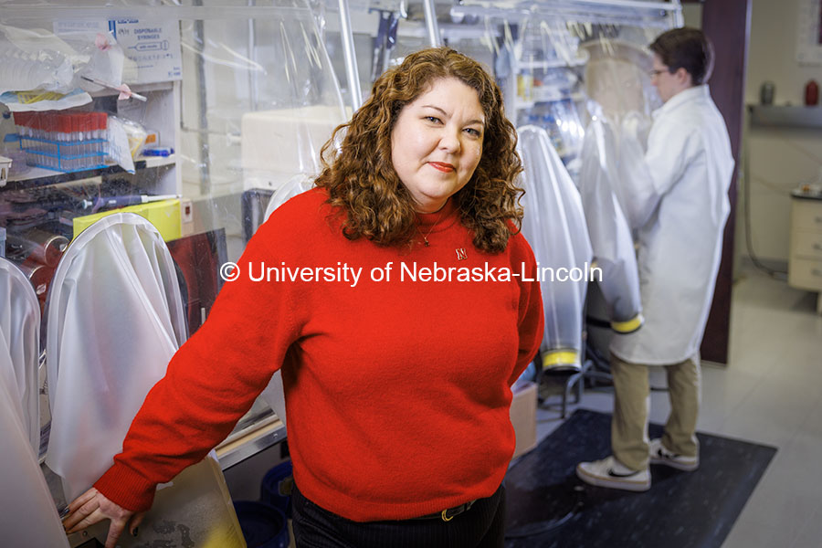 Nicole Buan, Professor in Biochemistry. Buan Laboratory in the Beadle Center. October 25, 2024. Photo by Craig Chandler / University Communication and Marketing.