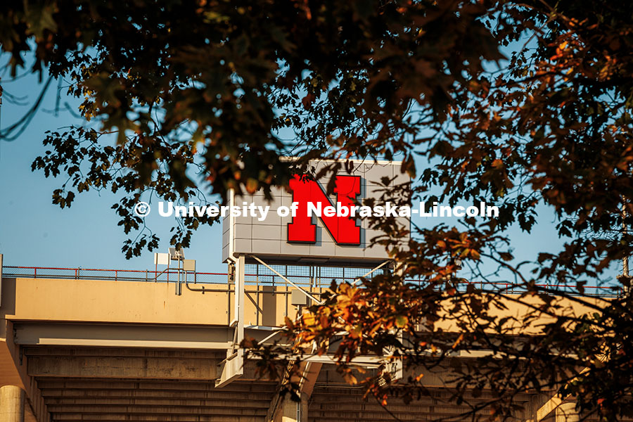 Fall Scenery on City Campus. Memorial Stadium. November 8, 2024. Photo by Kristen Labadie / University Communication.