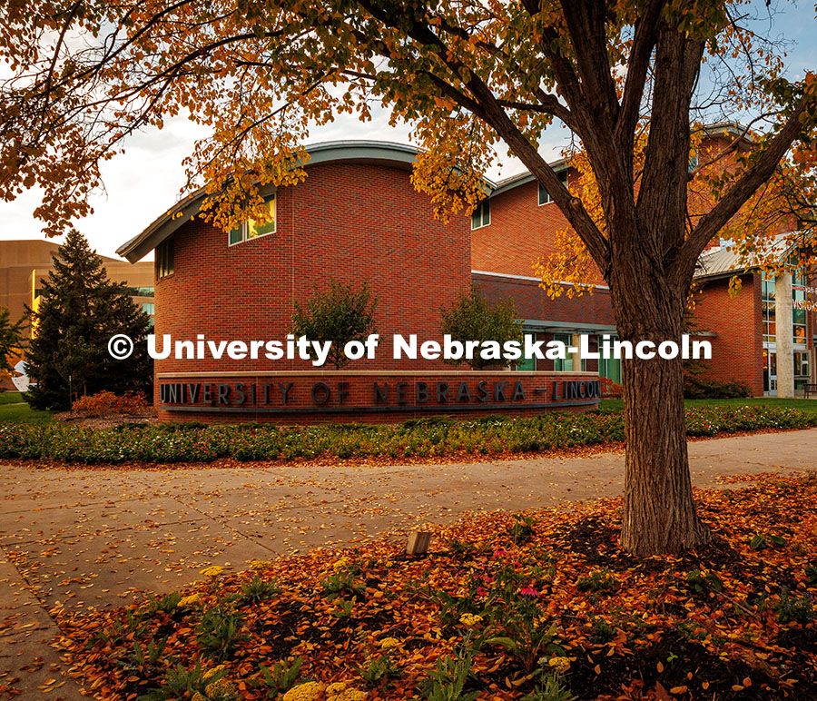 Fall Scenery on City Campus. The Visitors Center. November 8, 2024. Photo by Kristen Labadie / University Communication.