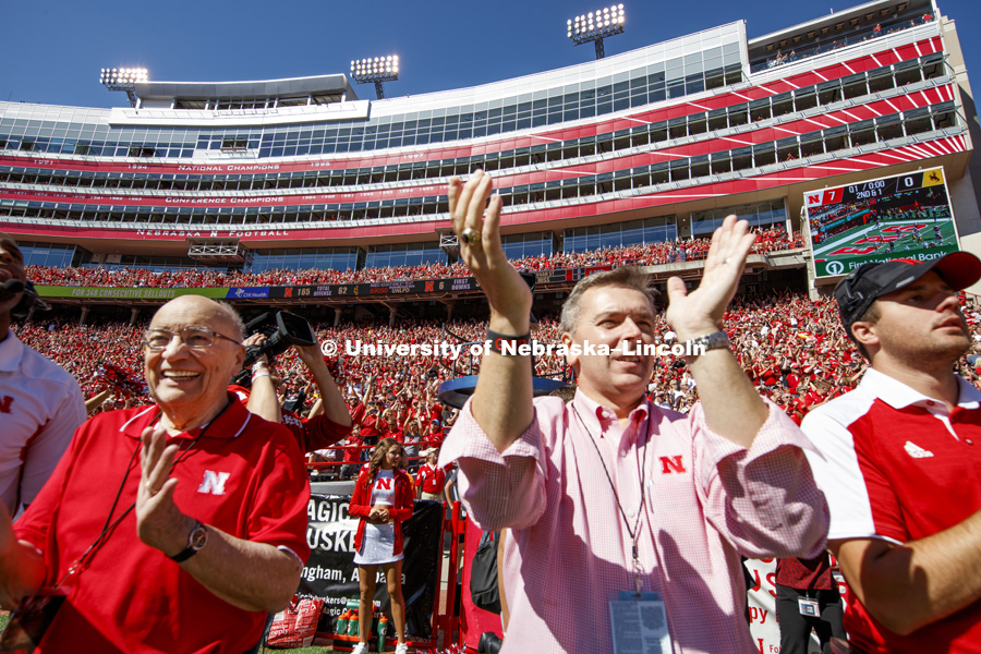160910 NE vs WY_0500_0_0.jpg Former United States Agriculture Secretery Clayton Yeutter, left, and University of Nebraska Chancel