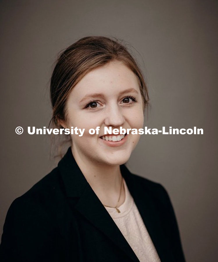 Studio portrait of Katie Batenhorst, Fulbright Scholar recipient. April 8, 2019. Photo supplied by K