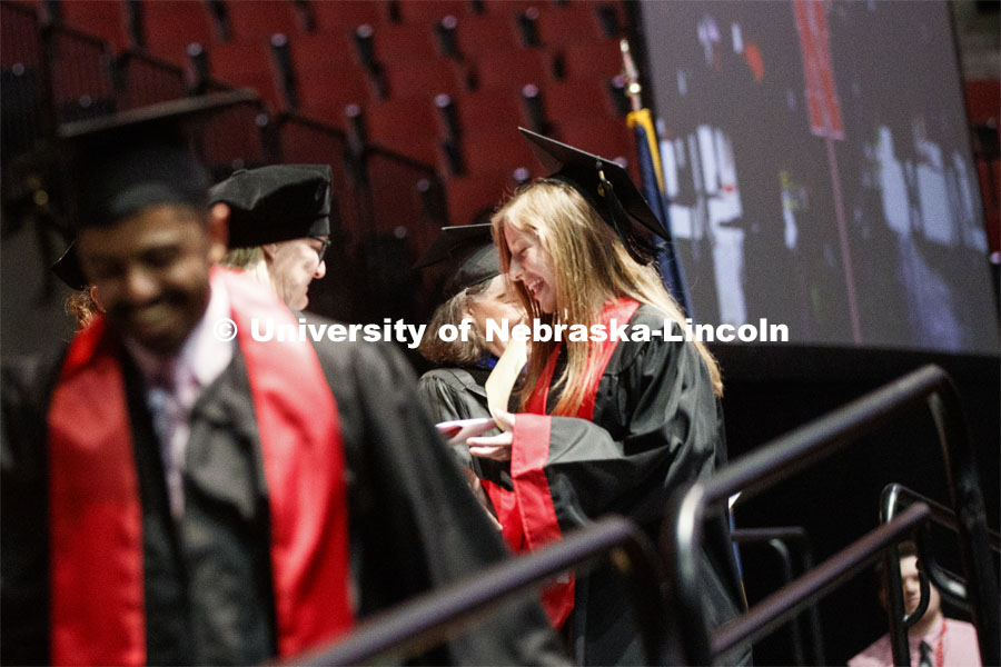 190504_Commencement_0645.jpg Lindsey Amen accepts her college of journalism diploma. Undergraduate commencement at Pinnacle Bank