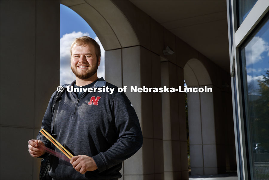 Brett Halleen, junior in agriculture engineering, for Foundation magazine article. October 23, 2019.