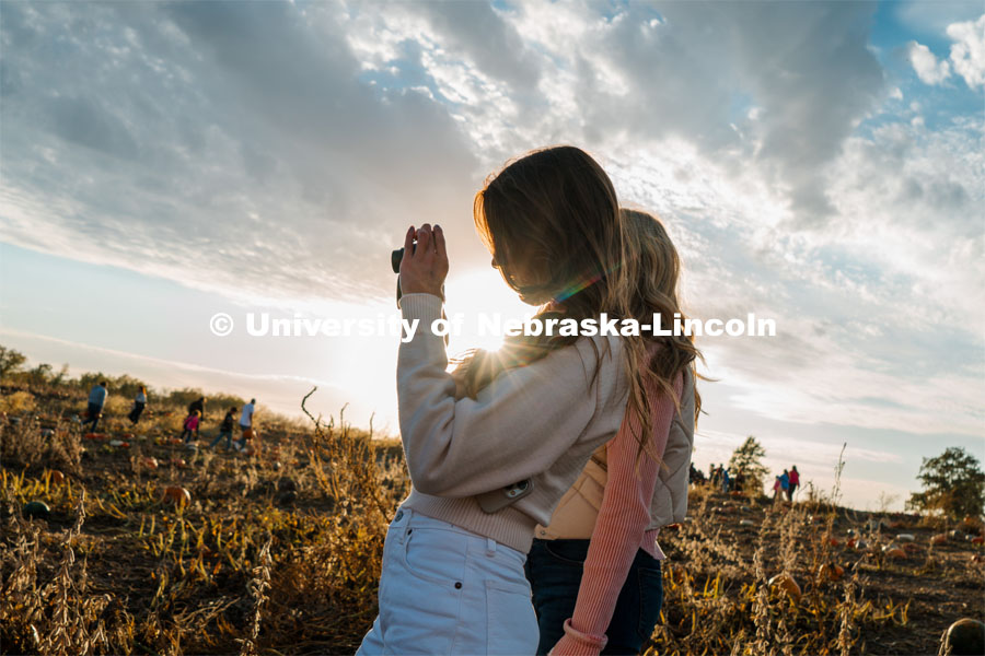 Husker Cheer Squad take pictures at Roca Berry Farm. About Lincoln at Roca Berry Farm. October 22, 2