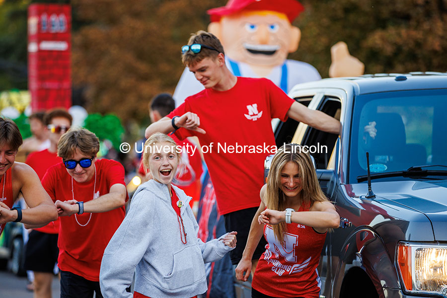 The UNL Running Club make an appearance at the 2024 Homecoming Parade. 2024 Homecoming celebration. 