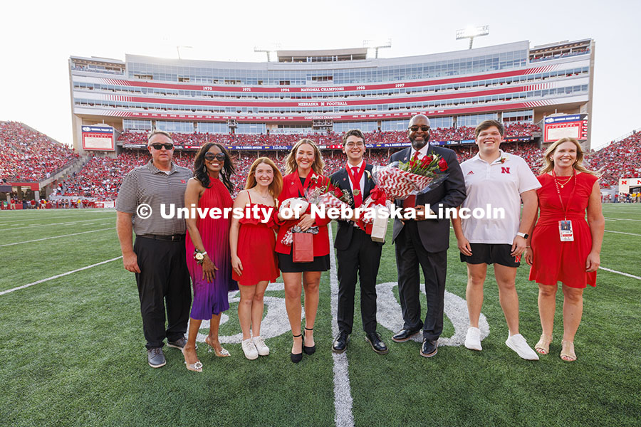 Homecoming royalty Emmerson Putnam, biological sciences major of Bellevue, Nebraska and Jaime Smith,