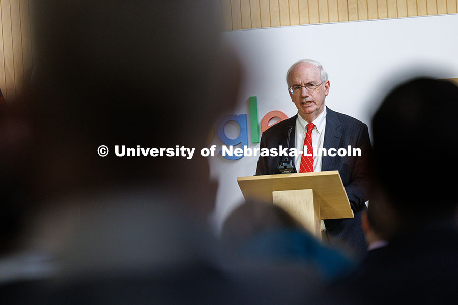 President Jeffrey Gold makes remarks at Innovation Campus. Google announced that it is giving $250,0