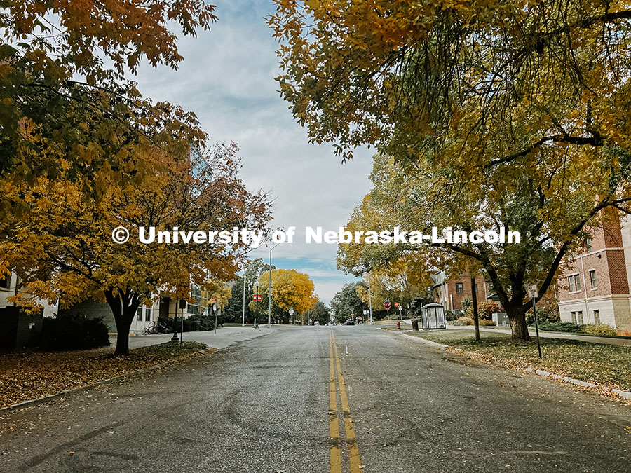 Looking west on 15th and S Street near the Jackie Gaughan Multicultural Center and the Selleck Quadr