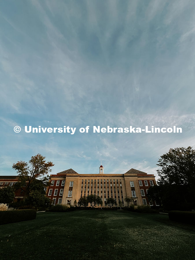 Exterior south view of Love Library. Fall photos on City Campus. July 1, 2024. Taylor DeMaro / Unive