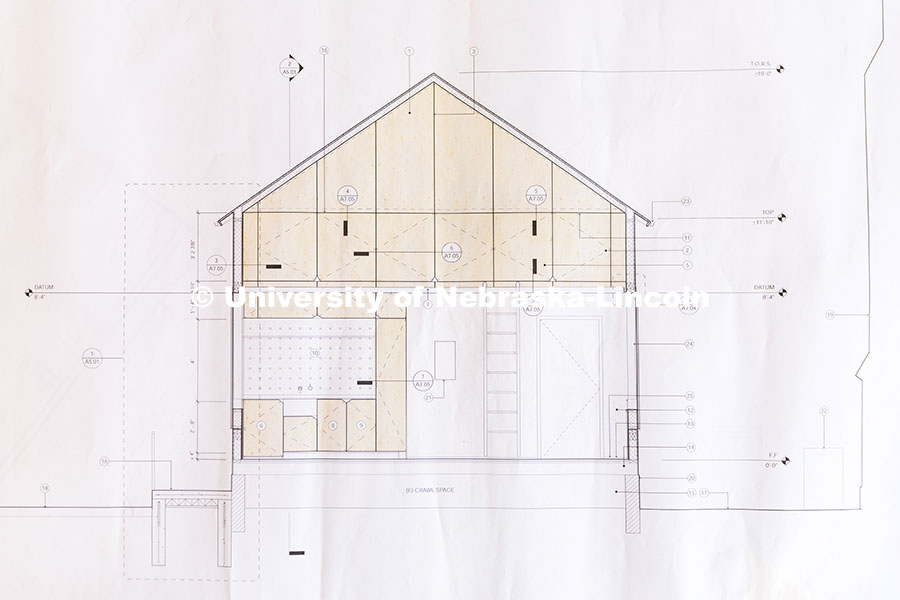 An architectural plan of the inside of the Art Chapel. Art Chapel. December 9, 2024. 
