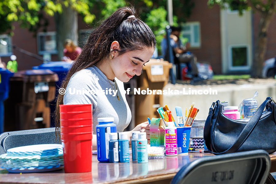 250509_Big_Red_Finale_059.jpg Pre-Health student, Bafrin Mohammed, creates art to unwind during Dead Week at the “FriYay Unwind